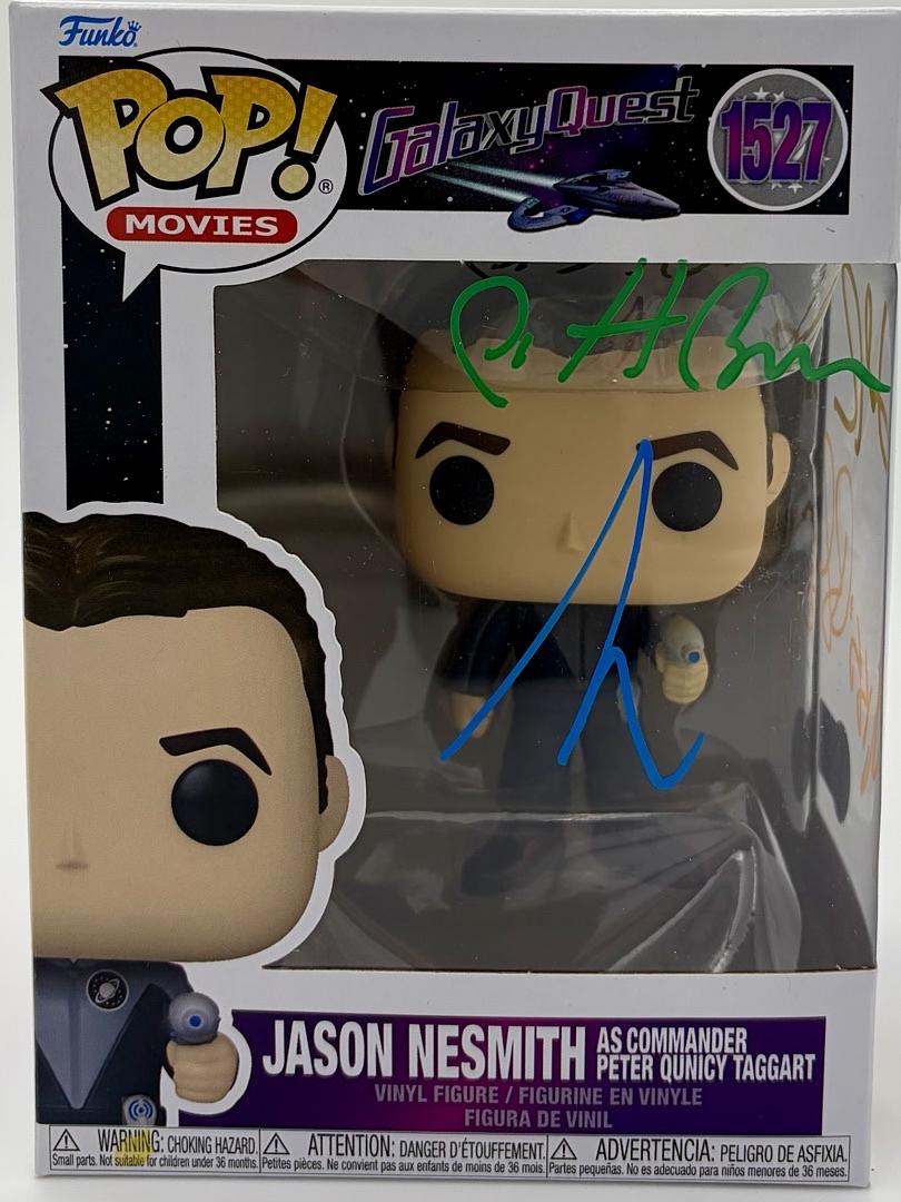 Cast signed Galaxy Quest "Jason Nesmith" Funko #1527 (Allen/Pyle/Rees/Breen) - Beckett & JSA COA